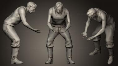 Figurines of people workers 5 3d model